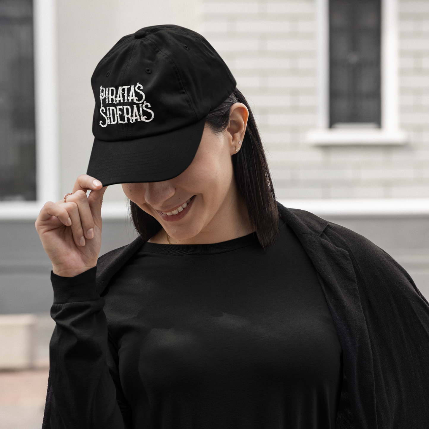 Boné Americano Preto - Logo Piratas Siderais