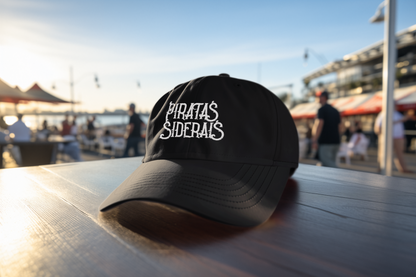 Boné Americano Preto - Logo Piratas Siderais
