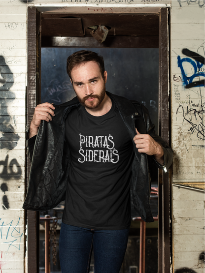 Camiseta Unissex Preta - Logo Piratas Siderais